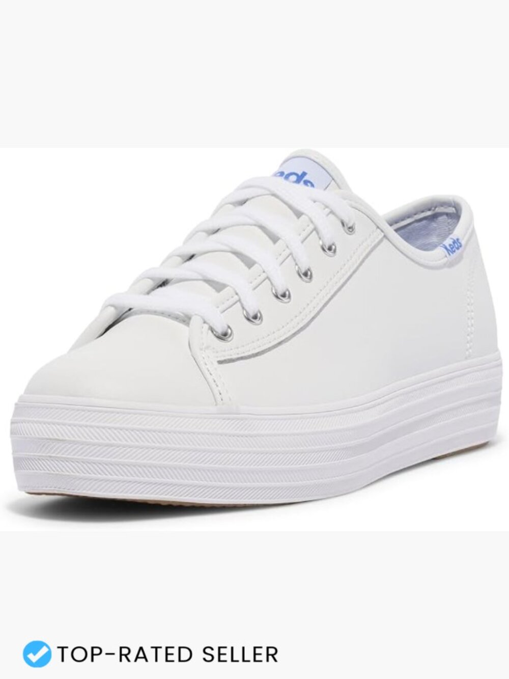 White Leather Platform Sneakers Chic Casual Lace Up Comfort Walking Shoes